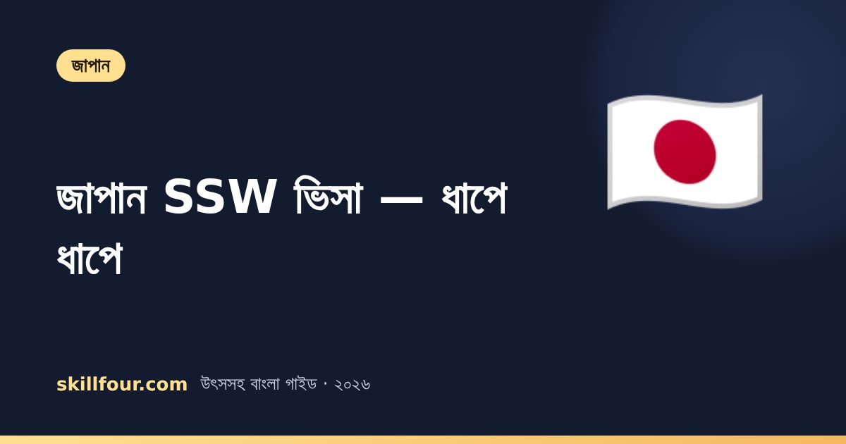 জাপান SSW ভিসা (特定技能): বাংলাদেশ থেকে ধাপে ধাপে — যোগ্যতা, পরীক্ষা, খরচ ও বেতন