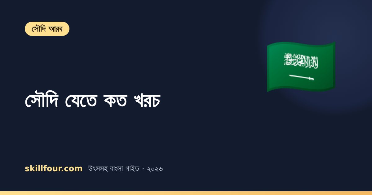 সৌদি আরব যেতে কত খরচ? সরকারি সীমা, আসলে কত লাগে আর কীভাবে কমাবেন (২০২৬)